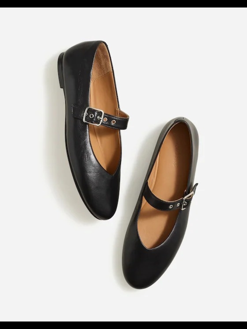 Madewell The Remy Black Leather Mary Jane Flats with Buckle
